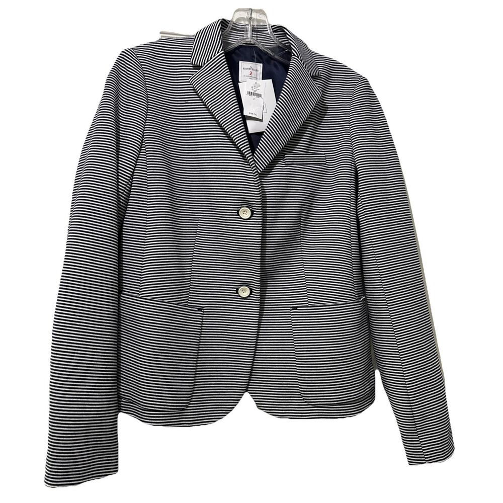 NWT Gap The Academy Blazer Navy Blue White Pinstripe Lined Size 2 Preppy Career